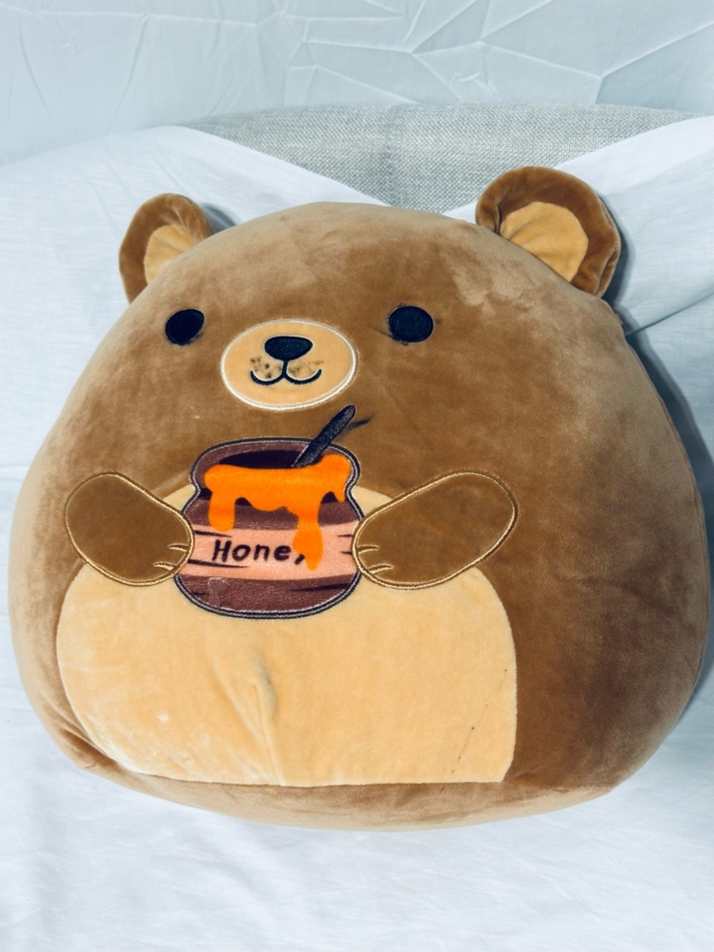 Squishmallow Plush Honey Bear Pillow - Brown & Tan
